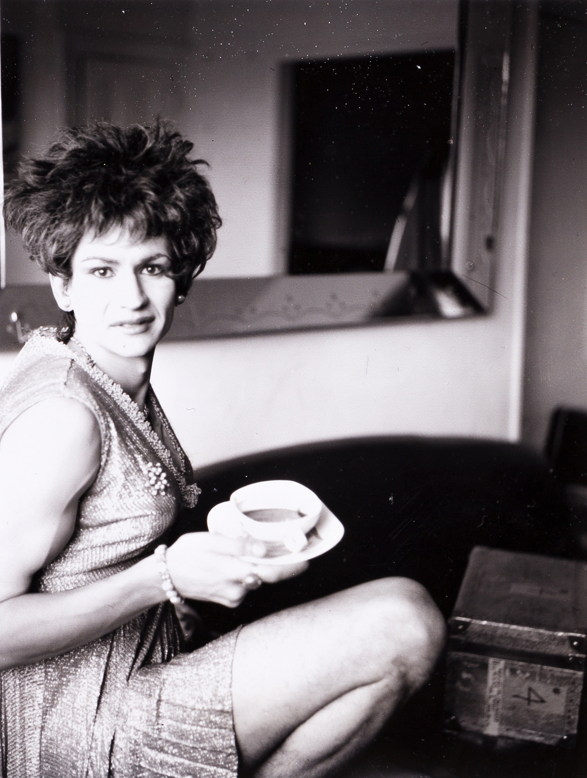 MARK MORRISROE (1959-1989) Self-portrait having tea.
